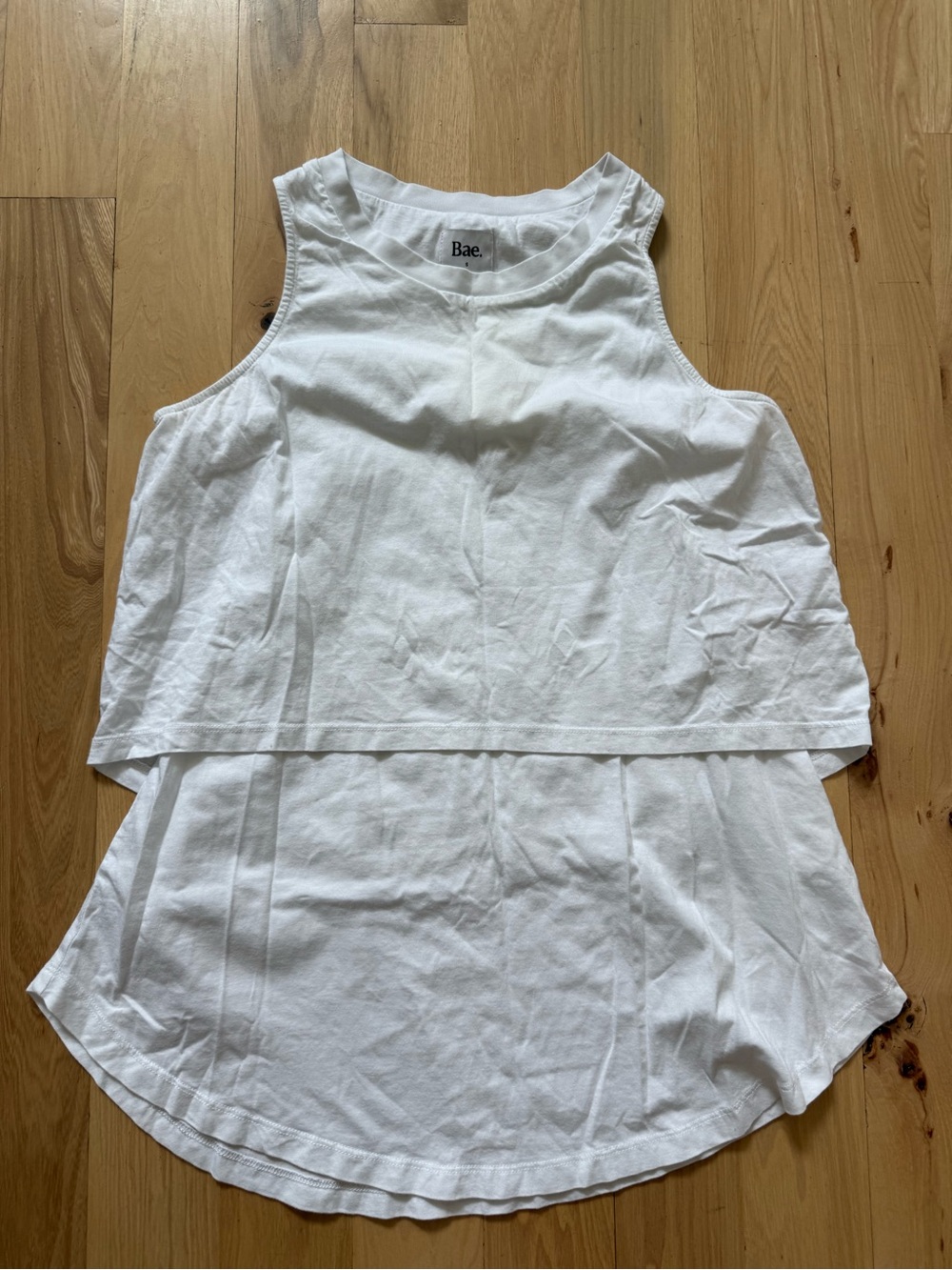 Bae The Label Nursing Tank Top Maternity Breast Feeding White Size S
